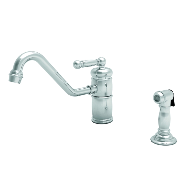 Newport Brass Single Handle Kitchen Faucet With Side Spray in Polished Nickel 941/15